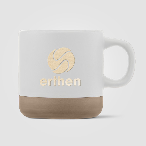 Terra - 355 ml Clay Base Ceramic Mug - White / Silkscreen