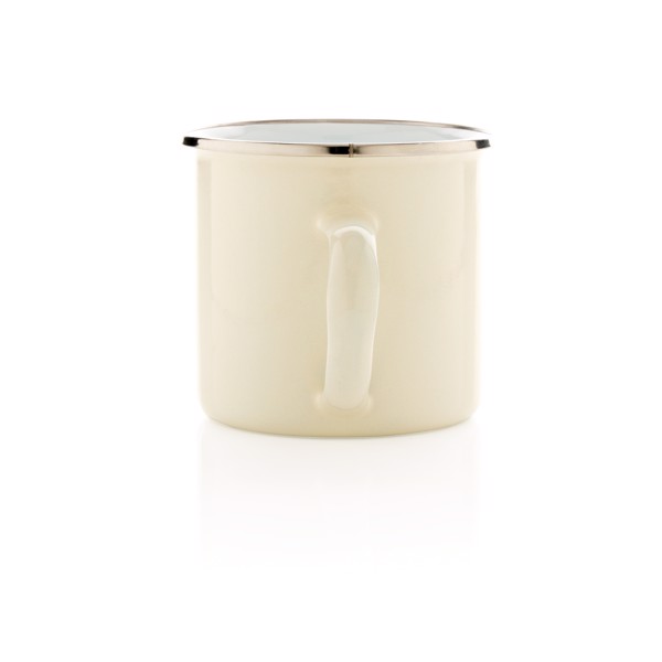 Xd Collection enamel mug, 350 ml carbon steel - White