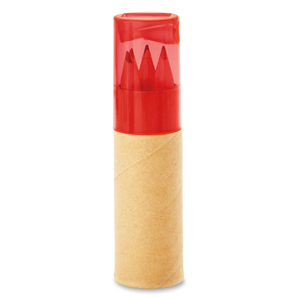 Tube de 6 crayons de couleur Petit Lambut - Rouge Transparent