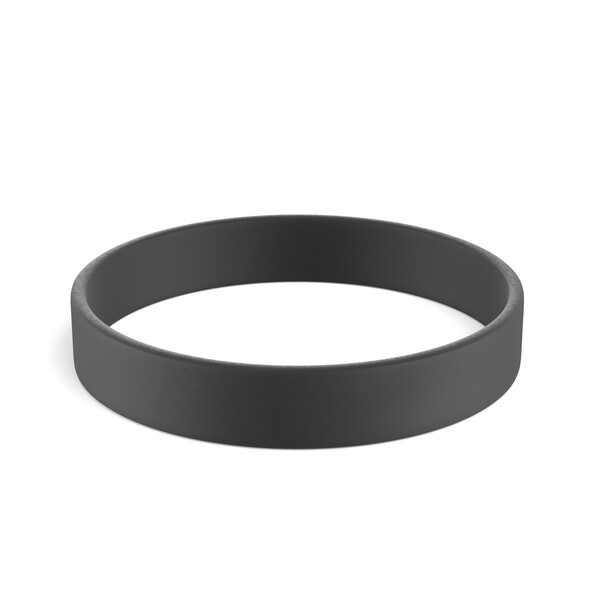 Customised silicone wristbands (12mm width) - Black / 20x1.2x0.2cm