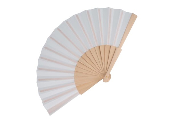 Hand fan wood &amp; R-PET - White