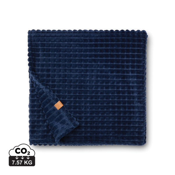 VINGA Couverture / plaid en rPET GRS Branson - Bleu Marine