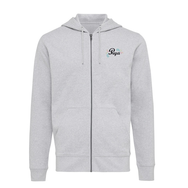 Mikina na zips s kapucňou Iqoniq Abisko z recykl. bavlny - Heather Grey / XS