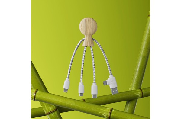 Xoopar Mr. Bio charging cable, bamboo, Tyvek
