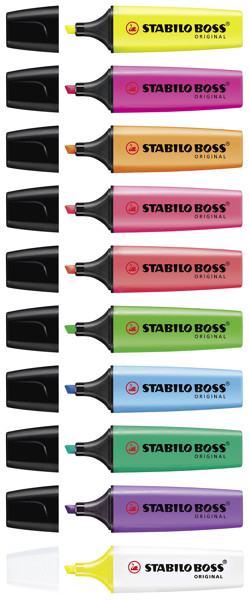 STABILO BOSS ORIGINAL highlighter, white, ink yellow