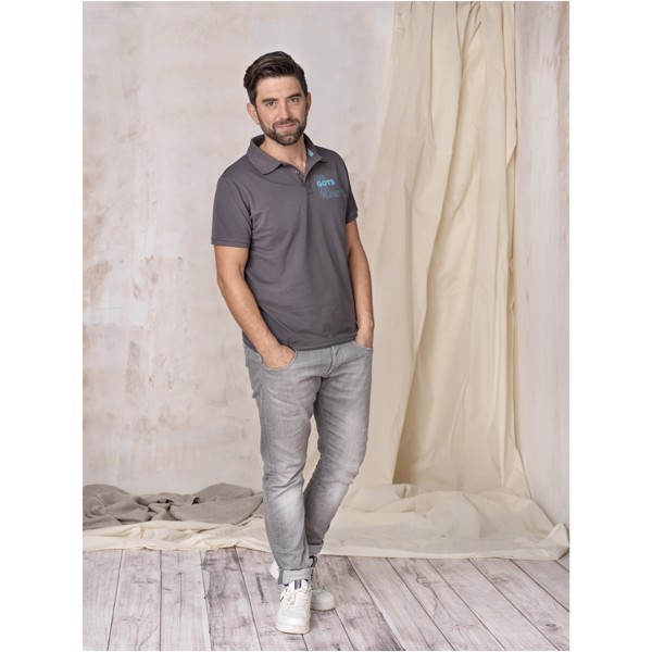 Beryl short sleeve men's organic recycled polo - Storm Grey / 3XL