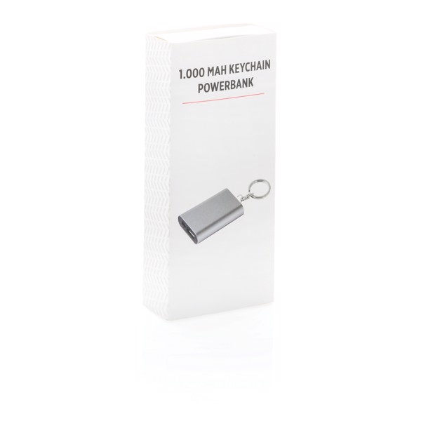 1.000 mAh keychain powerbank - Silver