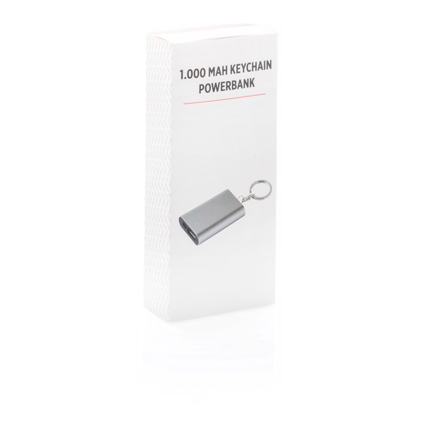 1.000 mAh Schlüsselanhänger Powerbank - Grau