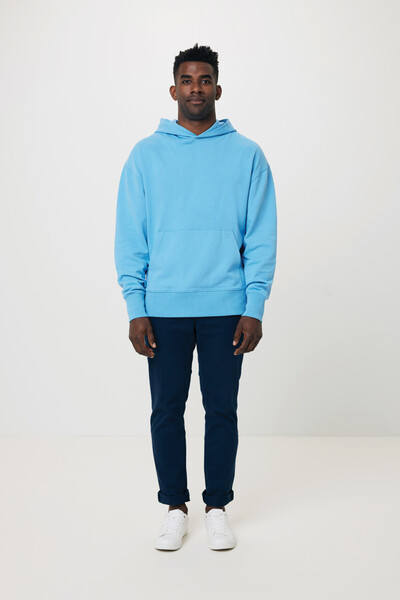 Mikina s kapucí Iqoniq Yoho relaxed fit z recykl. bavlny - Tranquil Blue / M