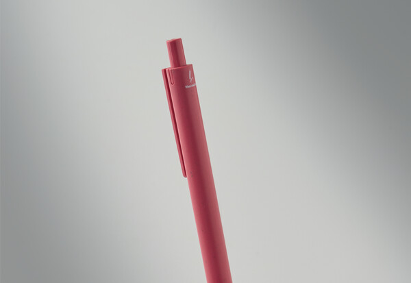 Stylo poussoir blé paille  PP. Pecas - Rouge