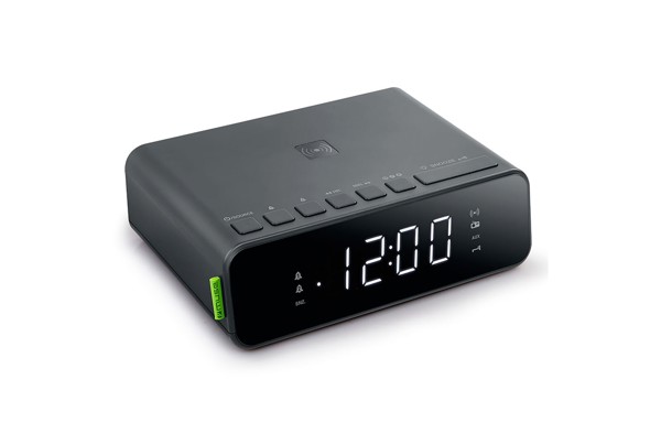 M-175 | Muse FM dual alarm clock radio wireless phone charging 5W