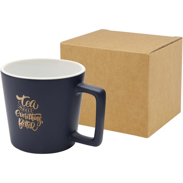 Cali 370 ml ceramic mug with matt finish - Navy Blue