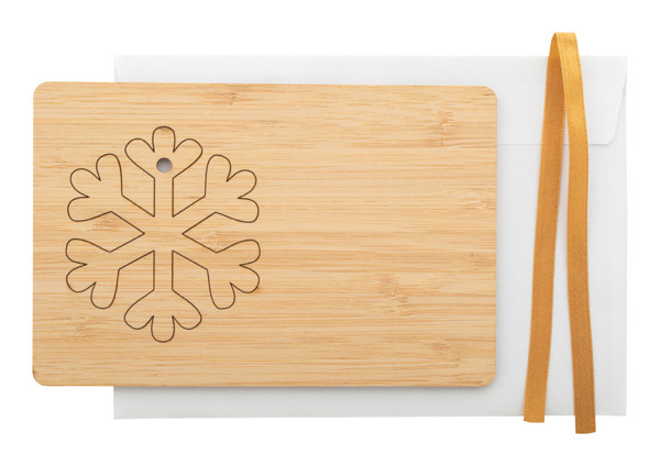 Karácsonyi kártya BooCard, hópehely - Natúr