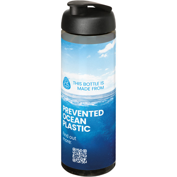 H2O Active® Eco Vibe 850 ml športová fľaša s výklopným uzáverom - Uhľová / Jednofarebná čierna