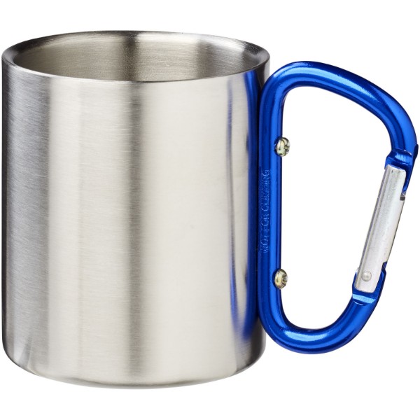 Mug isolant Alpes avec mousqueton 200ml - Bleu