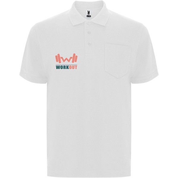 Polo Centauro Premium unisexe à manches courtes - Blanc / 3XL