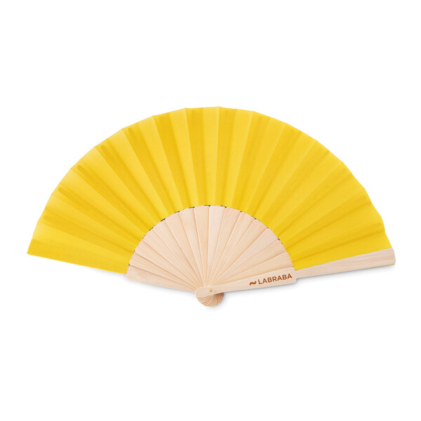 Manual hand fan wood Fanny Wood - Yellow