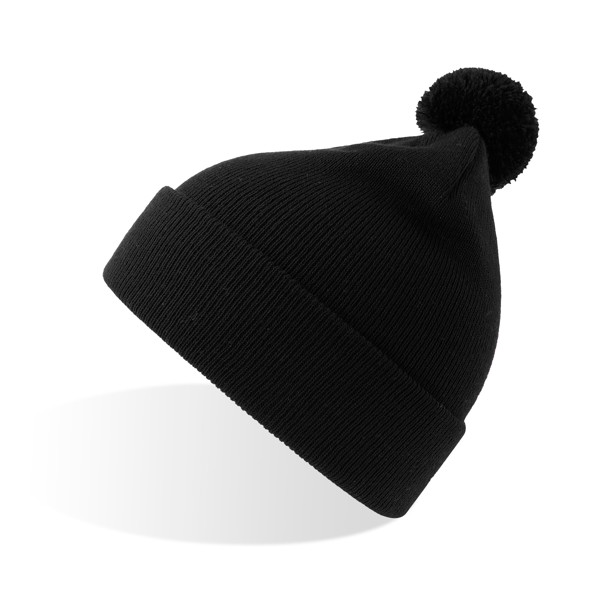 Gorro Kid Wind-S Com Pompom, 100% Poliéster Reciclado - Preto