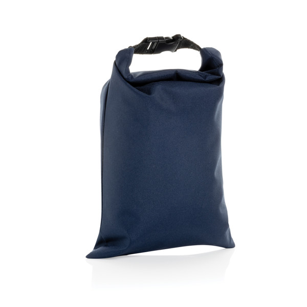 Sac à lunch pliable 30x20cm en rPET AWARE™ Snackstrap - Bleu Marine