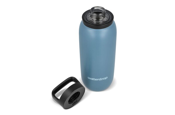 Waterdrop All-Purpose Thermo. Bottle with Drinking Spout Cap 600ml - Grey - Blue