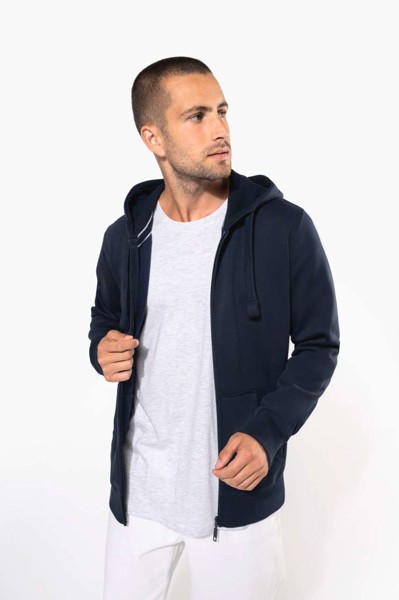 Men's Full Zip Hooded Sweatshirt - Light Royal Blue / M
