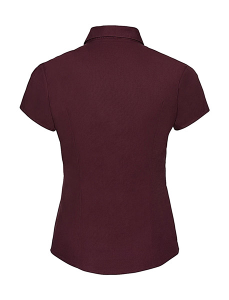 Fitted Short Sleeve Blouse - White / S