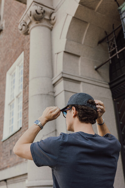 BEAU AWARE™ Washed 6 panel 270gsm cotton twill cap - Black