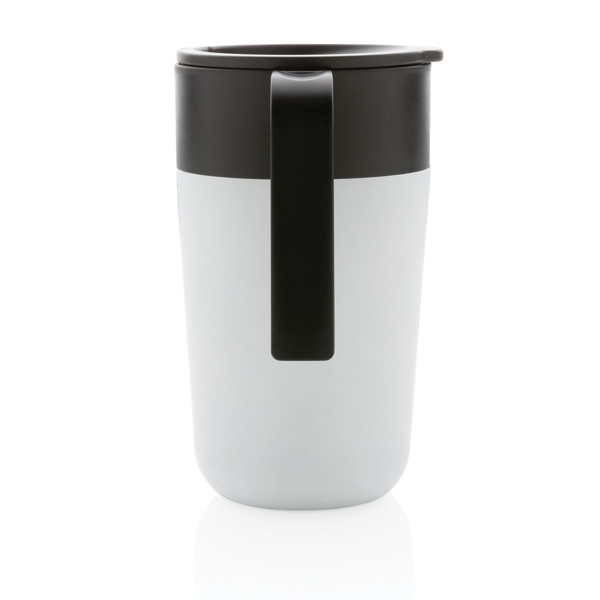 GRS Recycled PP and SS mug with handle - White