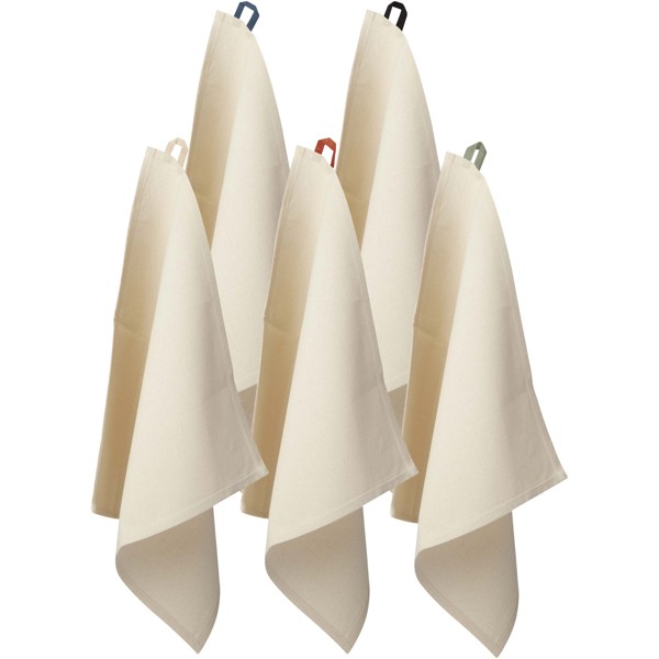 Pano de cozinha de algodão reciclado de 200 g/m² "Alora" - Preto liso