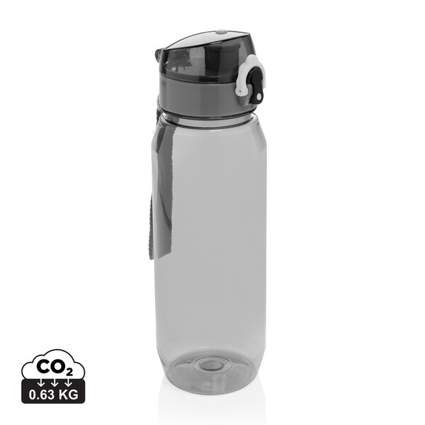 Uzamykateľná fľaša na vodu Yide 800ml RCS RPET - Čierna