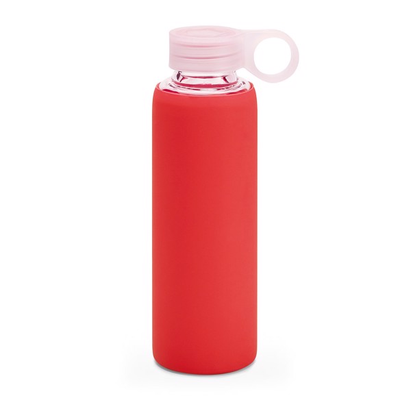 DHABI. Borosilicate glass sports bottle 380 mL - Red