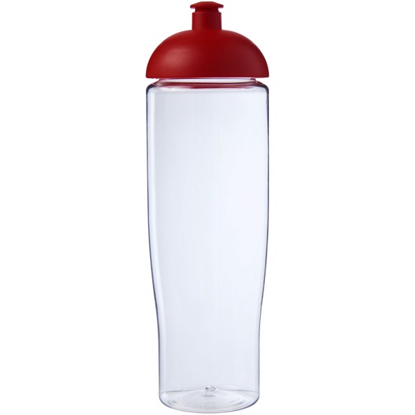Bidon H2O Tempo® o pojemności 700 ml z wypukłym wieczkiem - Przezroczysty / Czerwony