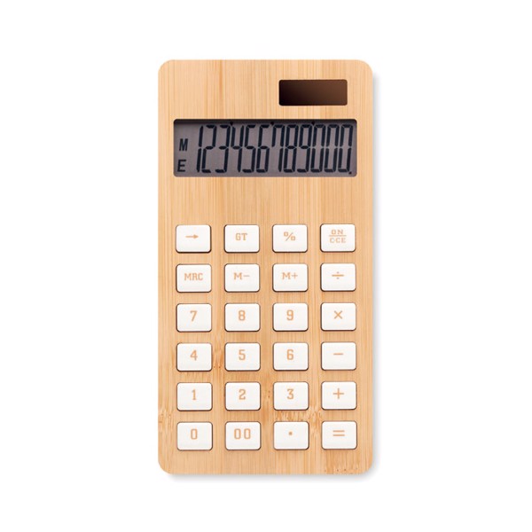 Bambusov kalkulator Calcubim, 12 mest, sončna energija