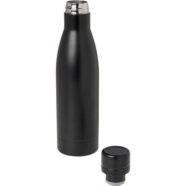 Vasa 500 ml RCS certified recycled stainless steel copper vacuum insulated bottle - Black