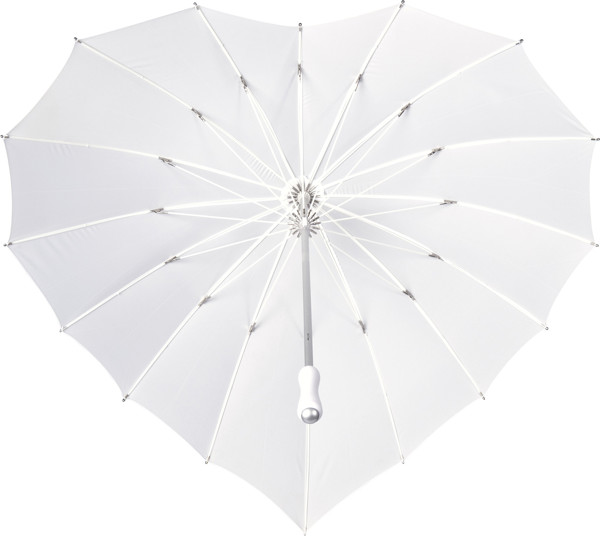 FALCONE - Parapluie forme coeur modle dpos - Manuel - Impermable au vent -  110 cm - Blanc