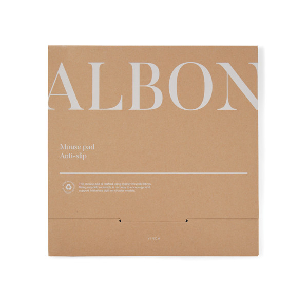Podloga za miško Vinga Albon, 95% recikliran filc, 280x280 mm - Siva