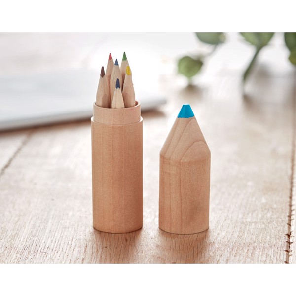 MB - 6 pencils in wooden box Petit Coloret