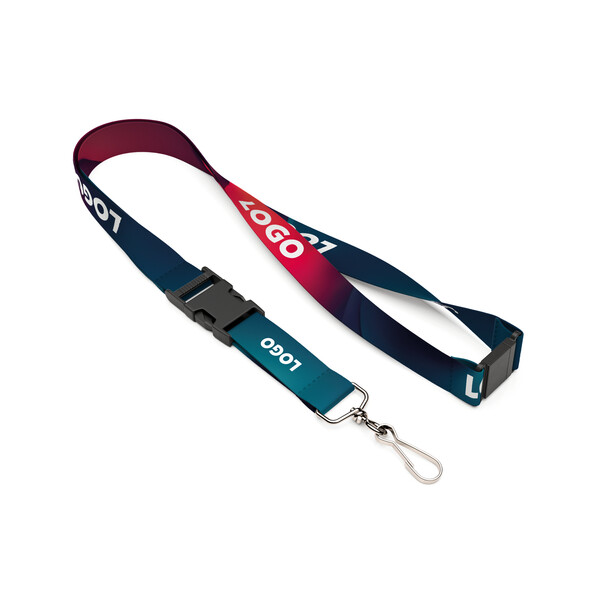 lanyard removibile in poliestere per sublimazione. - 10mm Larghezza / L3 Gancio a J / Stacco di sicurezza