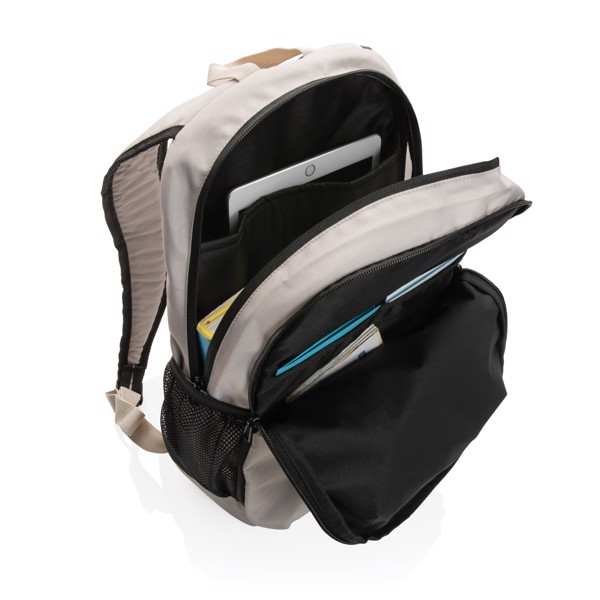 Impact Aware backpack, 15 inch laptop, 300D rPET - White / Orange
