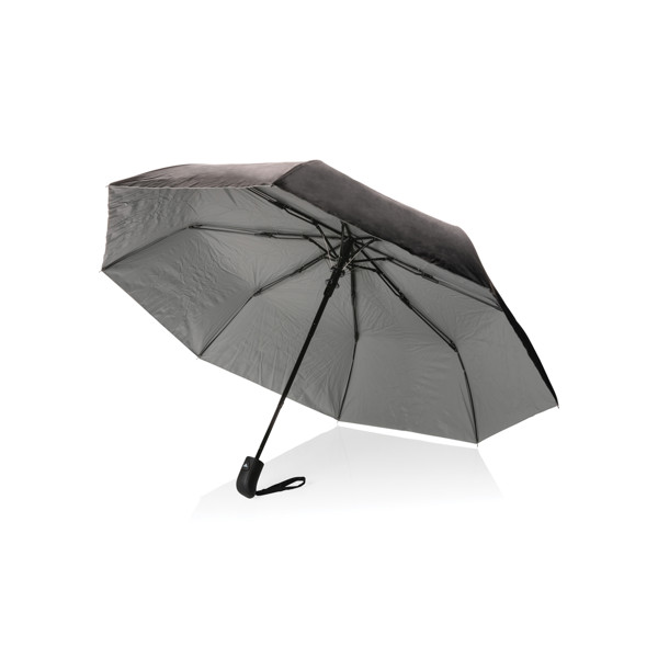 21" Impact AWARE™ RPET 190T Pongee dual colour mini umbrella - Silver