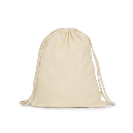 Mochila de cordones personalizada de algodón orgánico