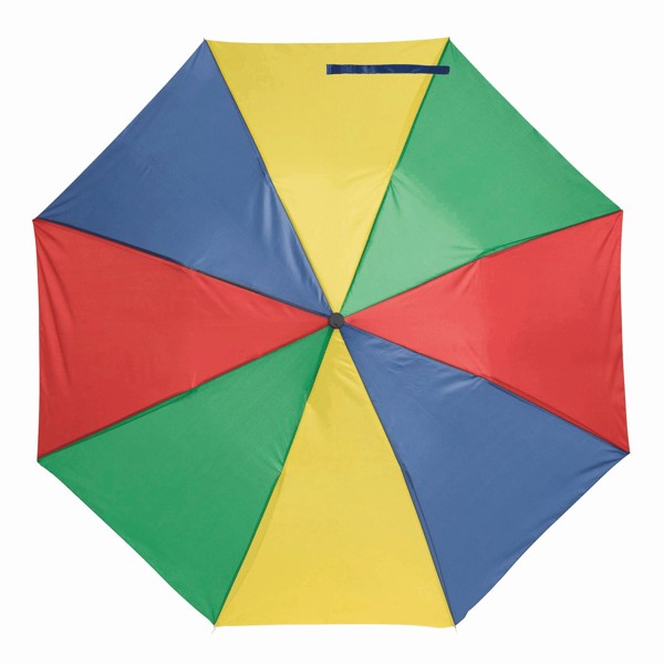 Ročni žepni dežnik, premer 850 mm - Modra / zelena / rdeča / rumena