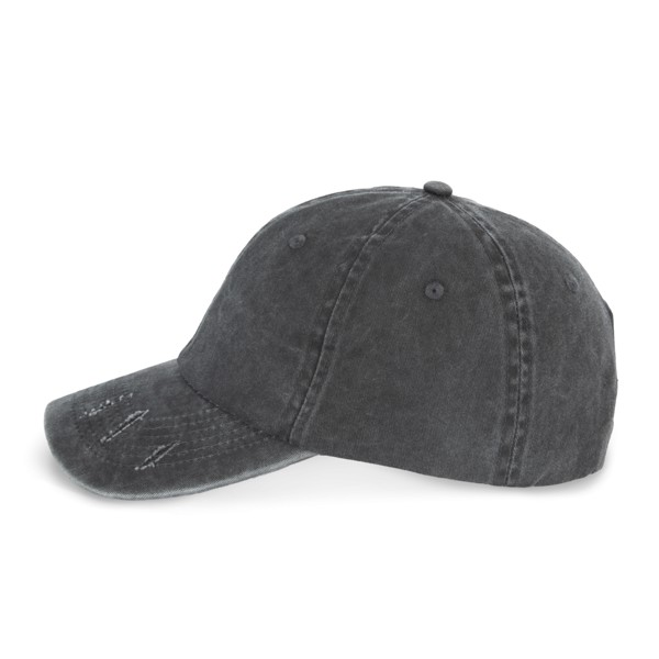 Eco-Friendly Unisex Ripped Effect Cap - Washed Black