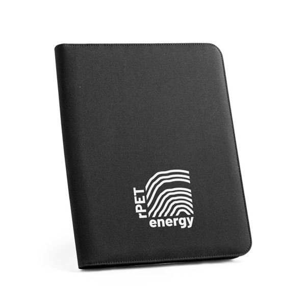 EMERGE FOLDER. Složka A4 z materiálu recyklovaného polyesteru (100% rPET) 300D se zipem - Modrá