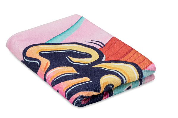 Full colour beach towel in 300/350gsm polycotton - 70x140cm / Individual polybag / 350gsm