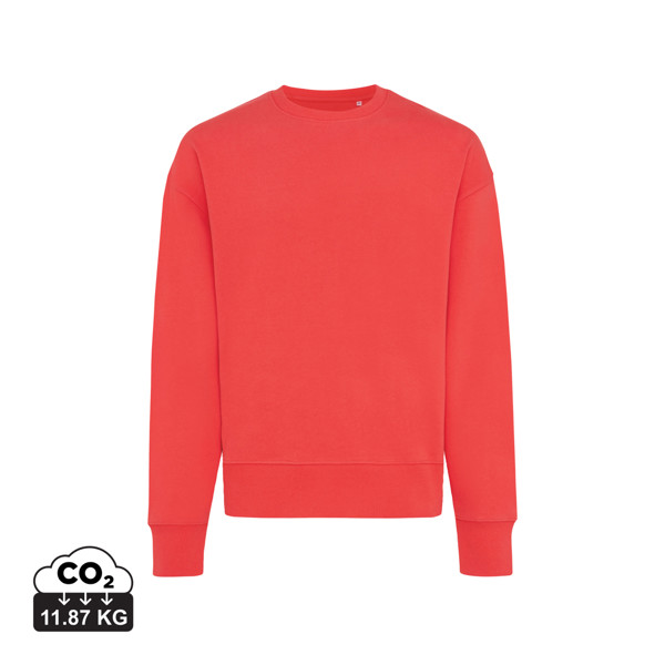 Sweater à col rond en coton recyclé Iqoniq Kruger - Luscious Red / XS