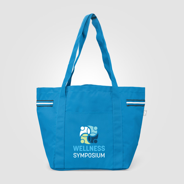Newport Recycled Stripe Tote Bag - 20L - Navy Blue / Silkscreen