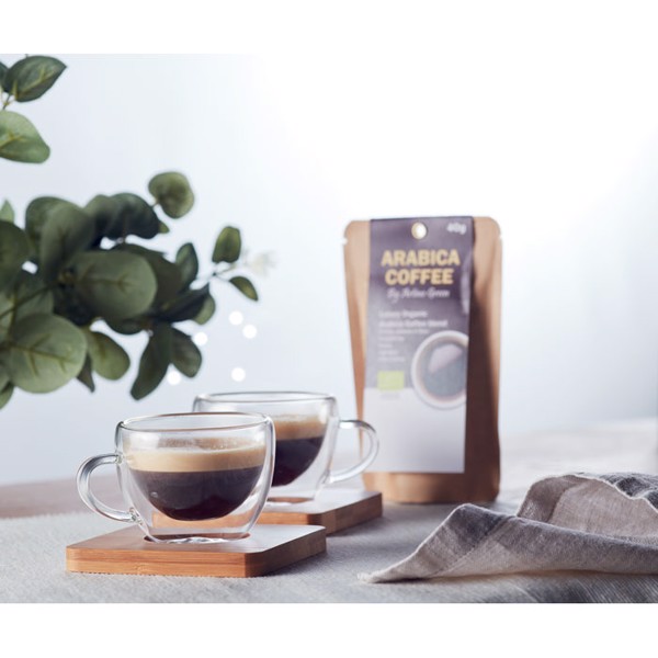 Set kozarcev za espresso Belize, 60 ml, bambusovi krožniki