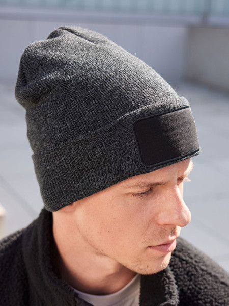 Beanie with Patch - Thinsulate - Black