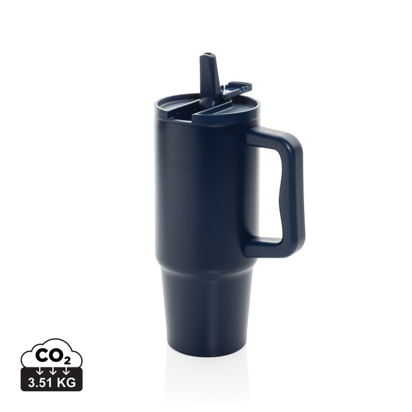 Mug 900ml étanche en acier inoxydable recyclé RCS Embrace - Bleu Marine